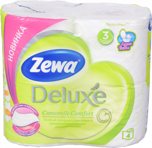 Туалетний папір Zewa 4 шт. Deluxe Ромашка білий