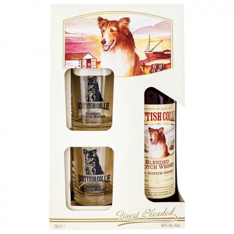 Набір Віскі Scottish Collie 0,7 л + 2 склянки