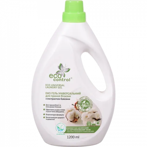 Гель д/прання Eco Control 1,2 л Універсальний з екстрактом бавовни