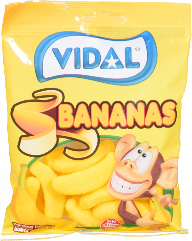 Жувальні цукерки Vidal 90/100 г Банани