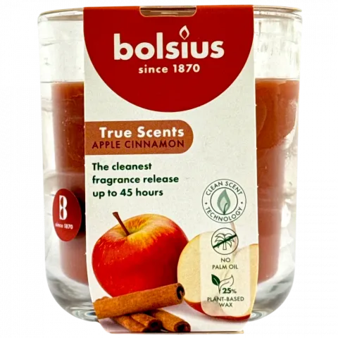 Свіча Bolsius в скл. аром 97/85 True scents яблуко з корицею 45 год., арт. 101924940395