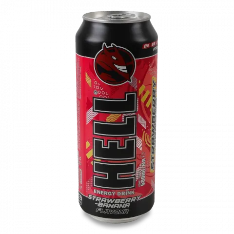 Напій б/алк. Hell 500 мл з/б Strawberry Banana