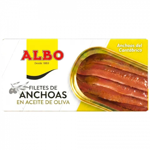 Філе анчоусів ALBO 48г з/б в оливковій олії И088 (Іспанія)
