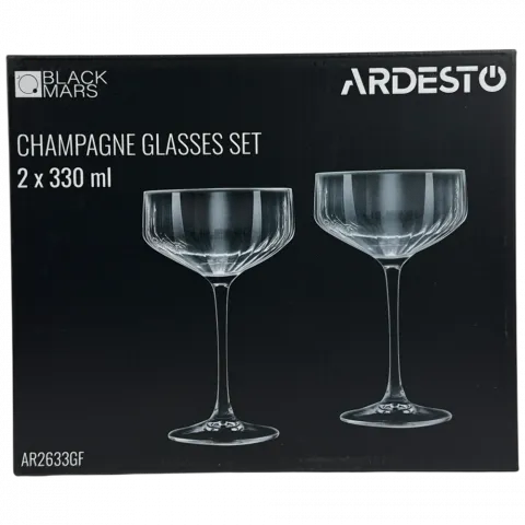 Набір келихів д/шамп. Ardesto 330мл 2шт. сірий AR2633GF