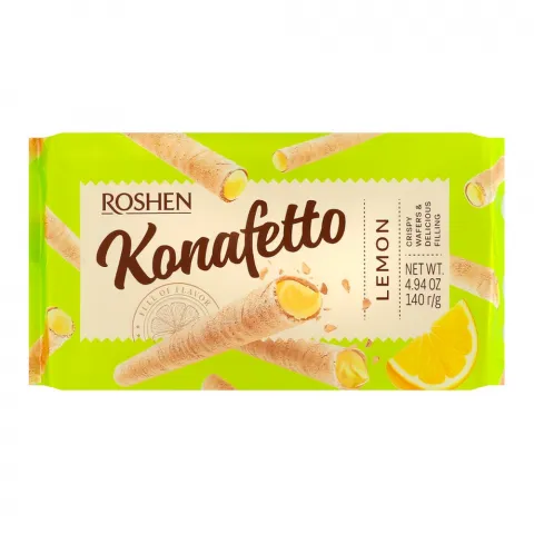 Вафельні трубочки Рошен Konafetto 140 г лимонні