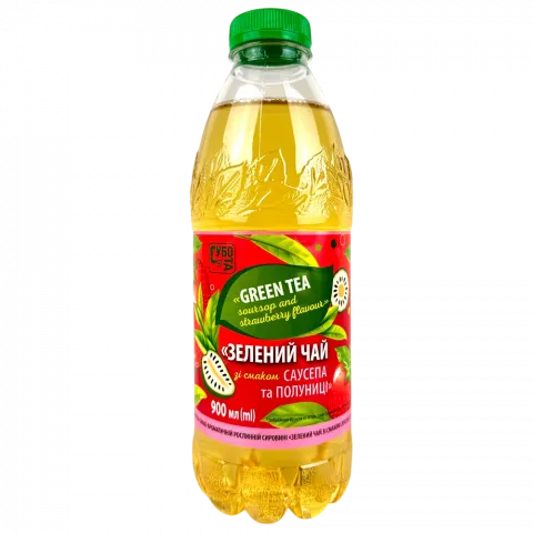 Чай Субота 900 мл зелен. зі смаком саусепа та полуниці