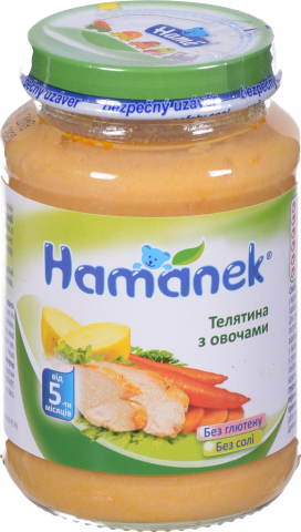 Пюре Hame 190 г Hamanek телятина з овочами