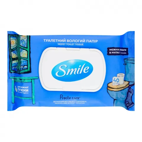 Туал. папір Smile 40 шт. вологий Procto Carе