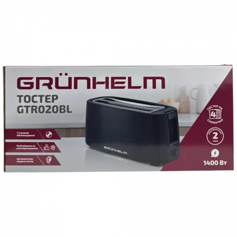 Тостер Grunhelm 1400 Вт чорний GTR020BL 142686