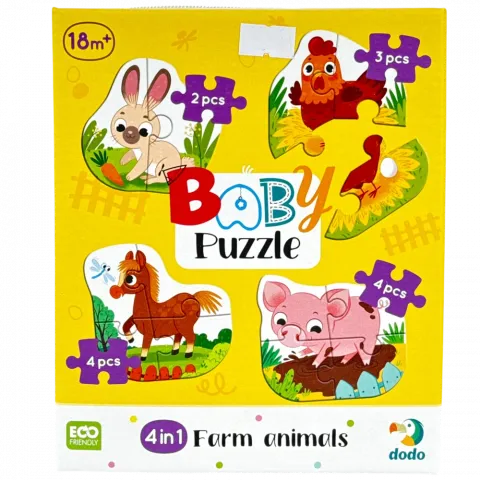 Іграшка Dodo Пазл 4в1 Baby puzzle Сільські тварини 300686