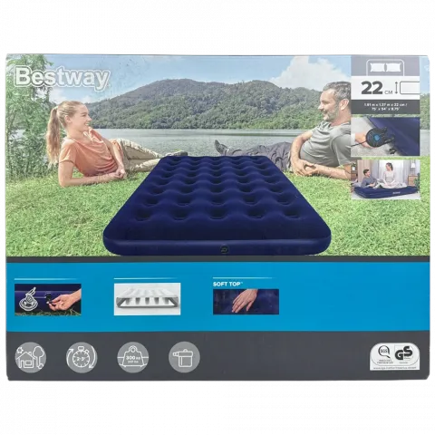Бествей 67287 Надувний матрац 191x137x22cм з електронасосом