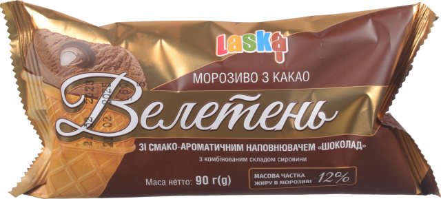 Морозиво Ласка 90 г ваф. ст. Велетень з какао