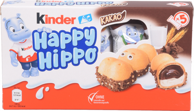 Вафлі Kinder 103,5 г Happy Hippo Какао крем (Німеччина) И023