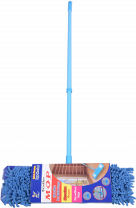 Швабра Yonic мікрофібра-локшина 40х10, ручка мет./фарбов. 120 см телескоп, синя 3702-1 И226