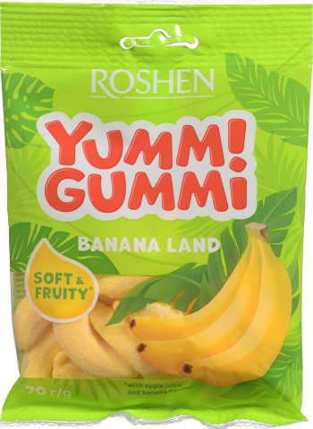 Жувальні Цукерки Рошен 70 г Yummi Gummi Banana Land
