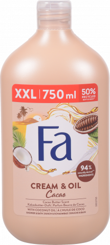 Гель д/душу Fa 750 мл Cream and Oil з олією кокоса та аром. олії какао
