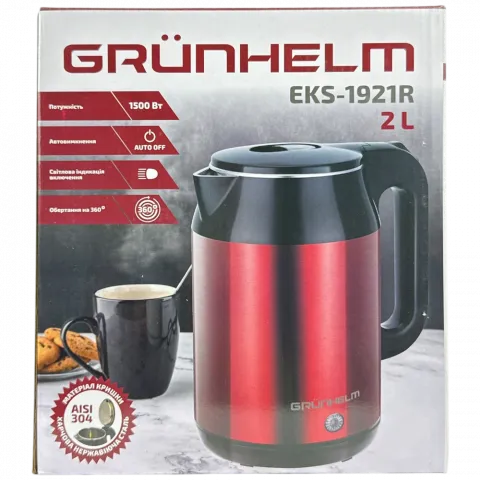 Електрочайник Grunhelm EKS-1921R 1,8 л 1500 Вт метал. червоний