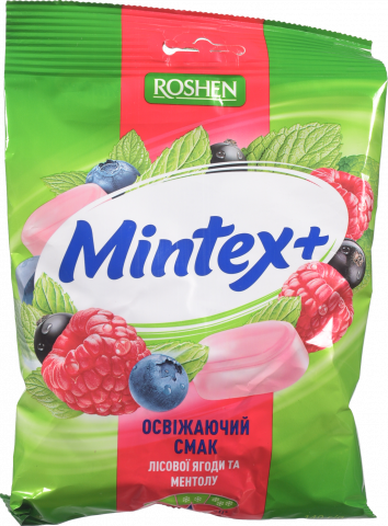 Карамель Рошен 140 г Mintex+ Berry зі смаком лісових ягід та ментолу