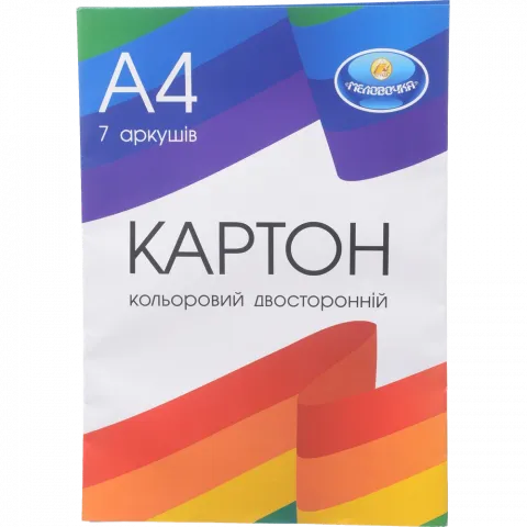 Картон кольор. Тетрада А4 двосторонній 7 арк. 7 кольор.