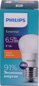 Лампа LED Philips куля жовта 6,5 Вт E27