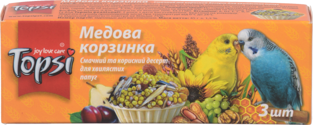 Десерт д/хвилястих папуг Топсі 45 г Медова корзинка
