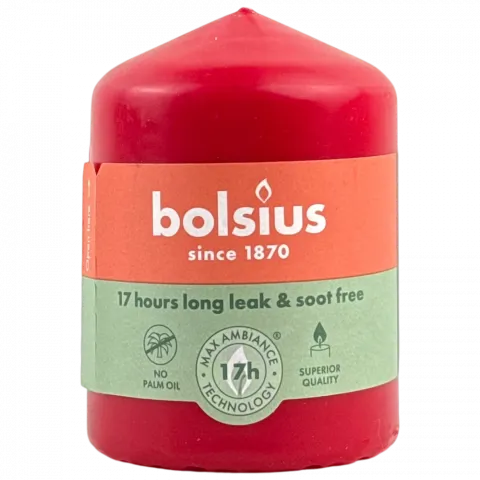 Свіча Bolsius 80/58 червона 17 год. арт. 103614066941