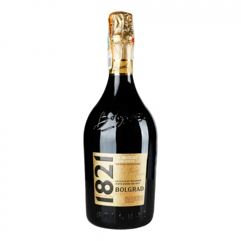 Вино ігристе Болград 1821 Vintage 0,75 л н/сол. біле мускатне