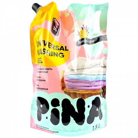 Гель д/прання Pina 1,5 л д/пак. Universal Marseille Soap