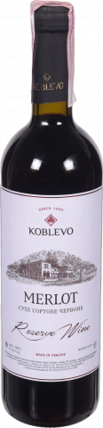 Вино Коблево Reserve Мерло 0,75 л сух. червон.