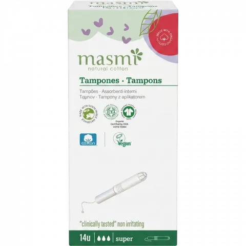 Тампони Masmi 14 шт. орган. Super з аплікатором