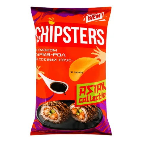 Чипси Chipster`s 90 г курка-рол та соєвий соус