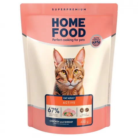 Корм д/котів Home Food 400 г курка креветка