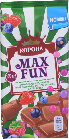 Шок Корона Max Fun 160 г фруктово-ягідний