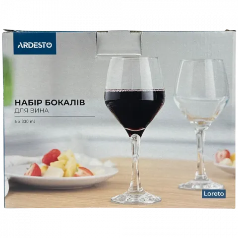 Набір келихів д/вина Ardesto Loreto 330 мл 6 шт. AR2633LW