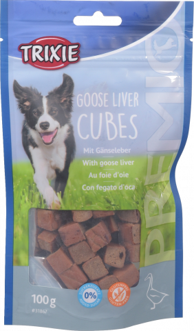 Ласощі д/собак Trixie 100 г Преміо Guse Liver Cubes з качиною печінкою