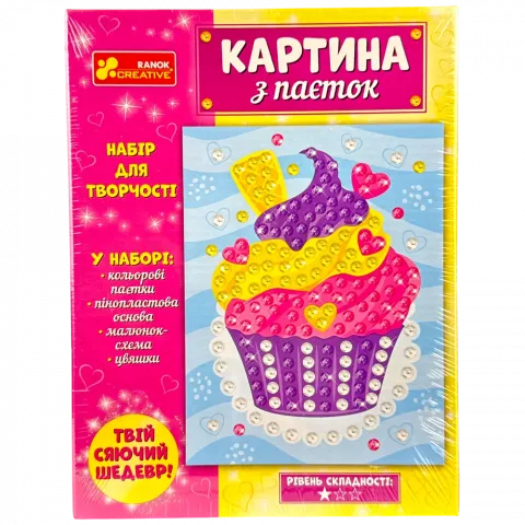 Картина з паєток Ranok-Creative Тістечко 4748-37У 10100587У