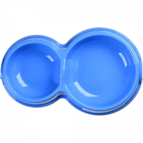 Миска д/котів Природа 0,15/0,27 л 1 синя подвійна