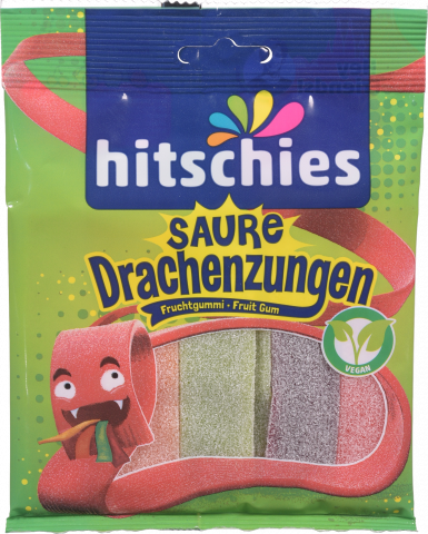 Жувальні цукерки Hitschies 125 г Saure Drachenzungen