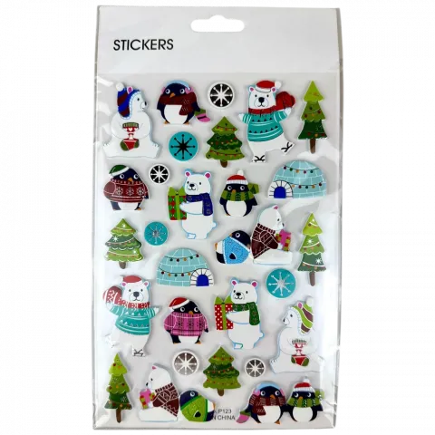 Наліпки новорічні 4 дизайна 1425 см арт. P123 5985 И882