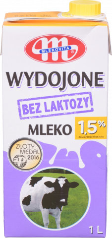Молоко Mlekovita 1,5 1 л тп безлактозне (Польща)
