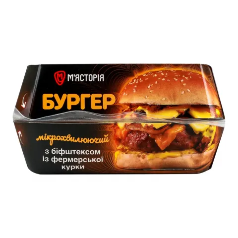 Бургер М`ясторія 250 г з курячим біфштексом