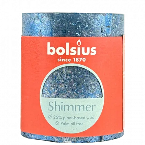 Свіча-стовпчик Bolsius 80/68 синій металік перлин арт. 103667637060