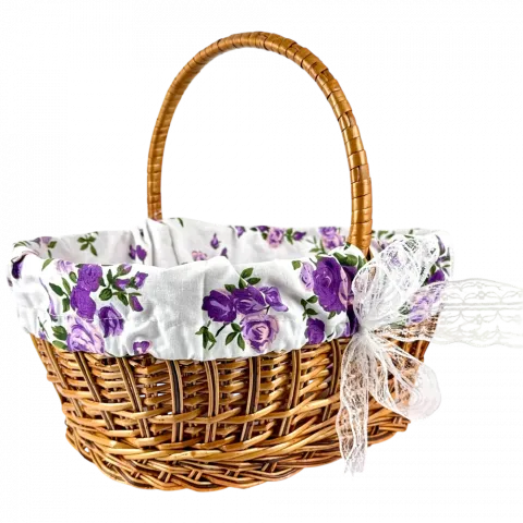 Кошик плетений/текст Троянда бузкова 1 35х25х15 см