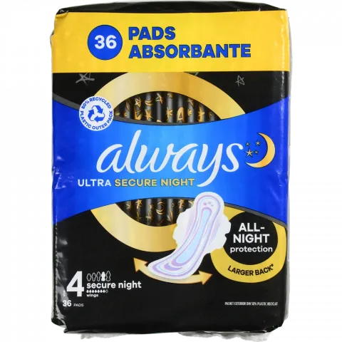 Прокладки Always Ультра 36 шт. Secure Night Extra Quatro