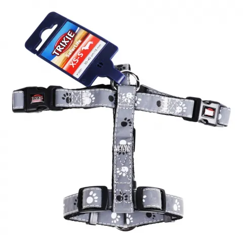 Шлея д/собак Trixie XS-S 36-40 см/15 мм з лапк. світ. сіра