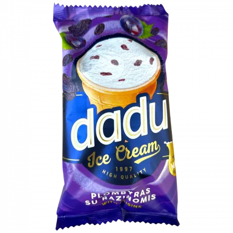 Морозиво DADU ванільне з родзинк. у стакан.70г И577(Литва)
