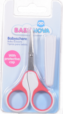 Ножиці Baby-Nova безпечні з ковпачком рожеві