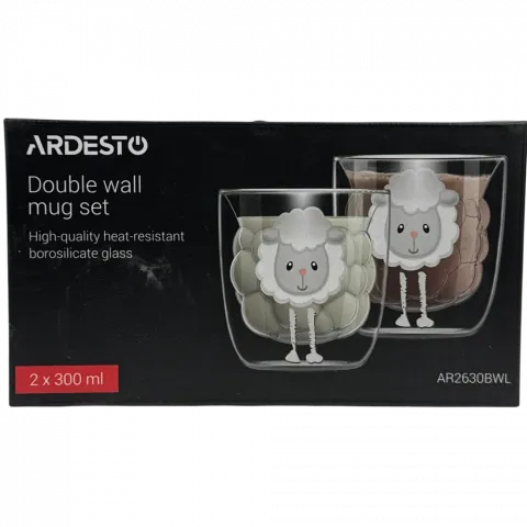 Набір чашок скл. Ardesto 300 мл 2 шт. прозорий AR2630BWL