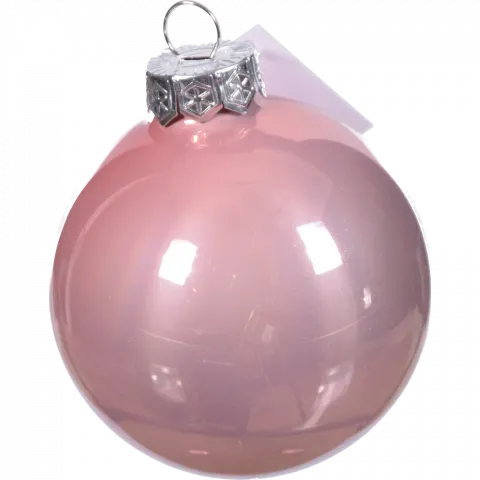 Прикраса ЛХ куля скляна 8 см лілова пудра JNGS-0117 И288