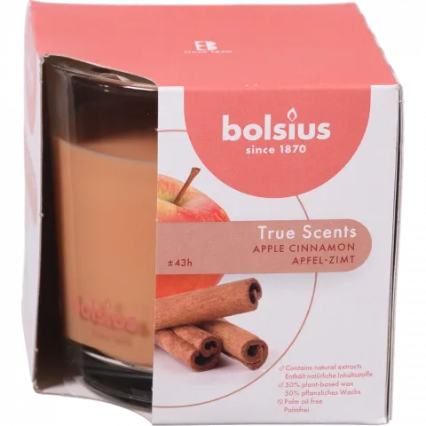 Свіча Bolsius в скл. аром. 95/95 True Scents яблуко з корицею арт. 101925240495
